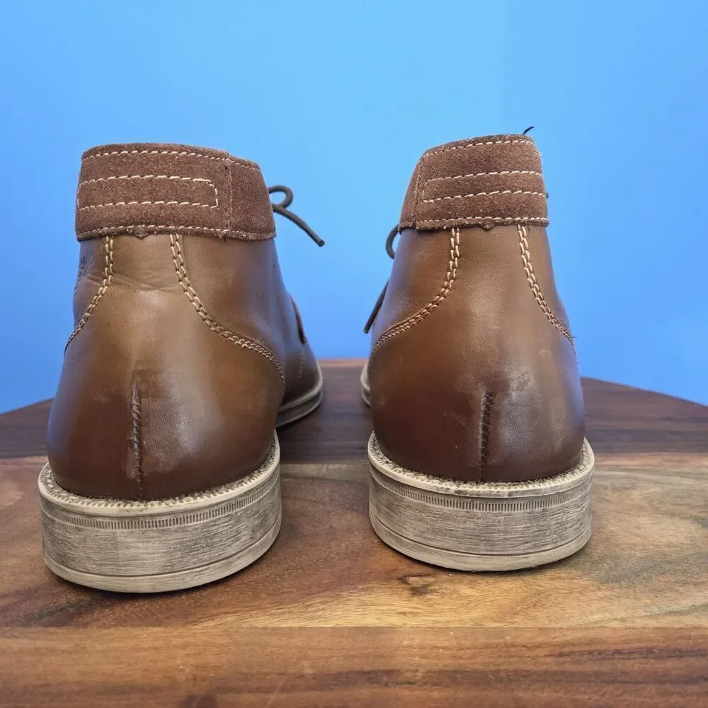 STACY ADAMS Cagney Boot Men's 11M Leather Cognac Tan # 24907-236